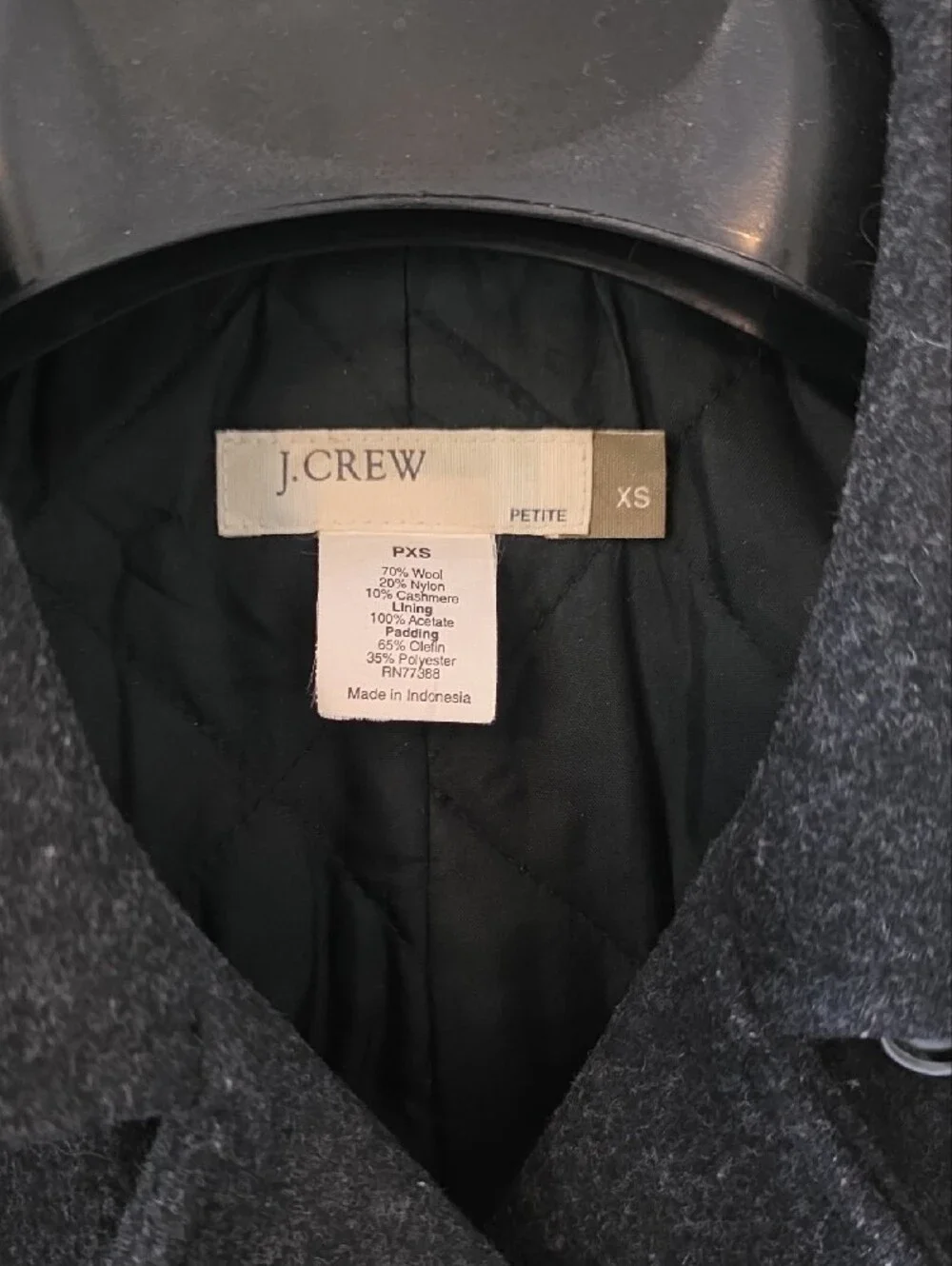 J. Crew Women's Heathered Grey Double-Breasted Wool Peacoat
